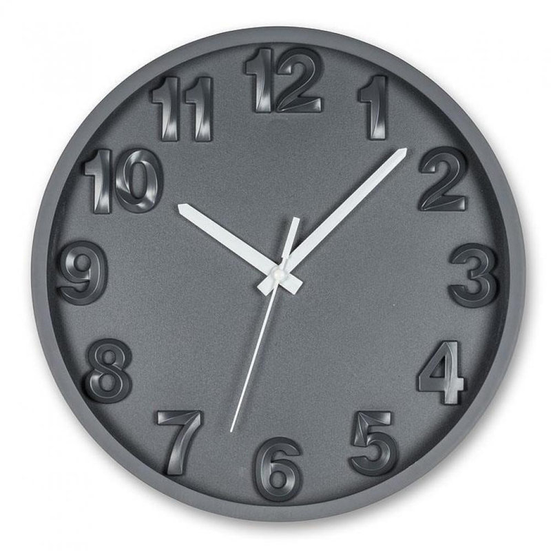 Horloge murale 12 po Fillingham, Charbon et blanc