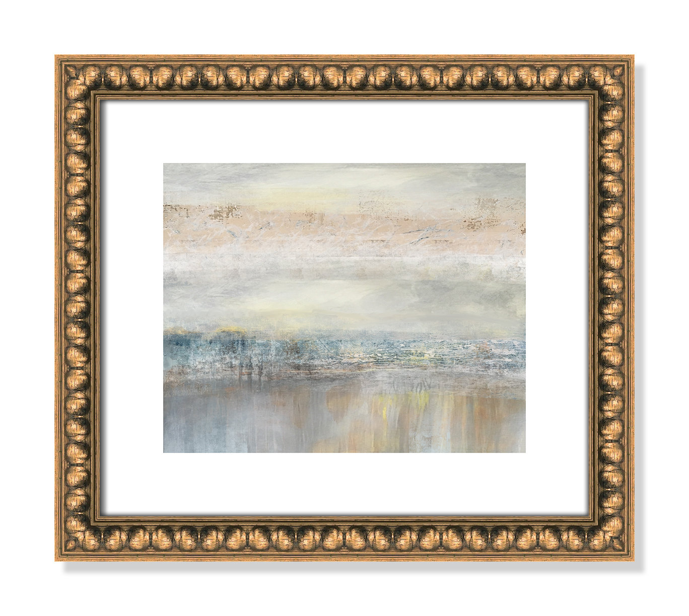 Electra "From A Distance" Painting by Nan, Picture Framed Paper, 13" H x 15" W, White Wood