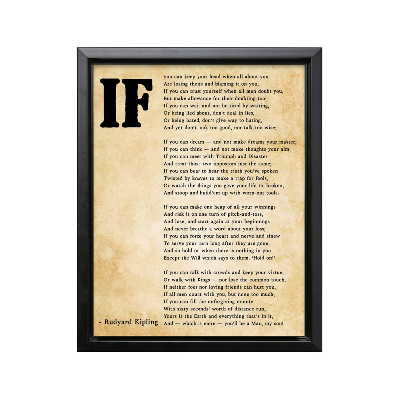 IF Poem No1, Black Framed, Canvas, 18"H x 24"W