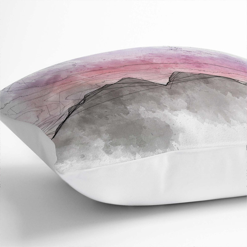 Mountain Mirror Cushion with Filling, 55cm H x 55cm W x 20cm D, White