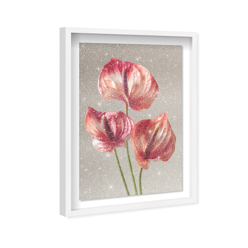 Crimson Silk Veins II Shadowbox Floral & Botanical Print by Oliver Gal, Black Frame, 10 x 15, 21.5"H x 31.5"W