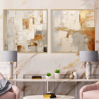 Minimalism Modern Scandinavian Serenity Art III - Modern Scandinavian Square Collage Set Of 2