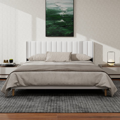Upholstered Platform Bed Frame With Wingback