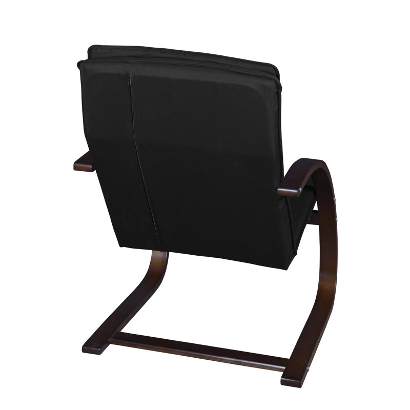 Fauteuil d'appoint rembourré Noail, Noyer moka, Noir, noir, noir, noir
