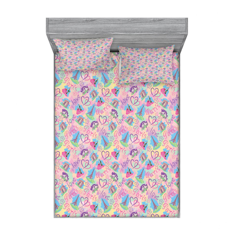 Microfiber Sheet Set, Queen Sheet Set with Fitted Sheet
