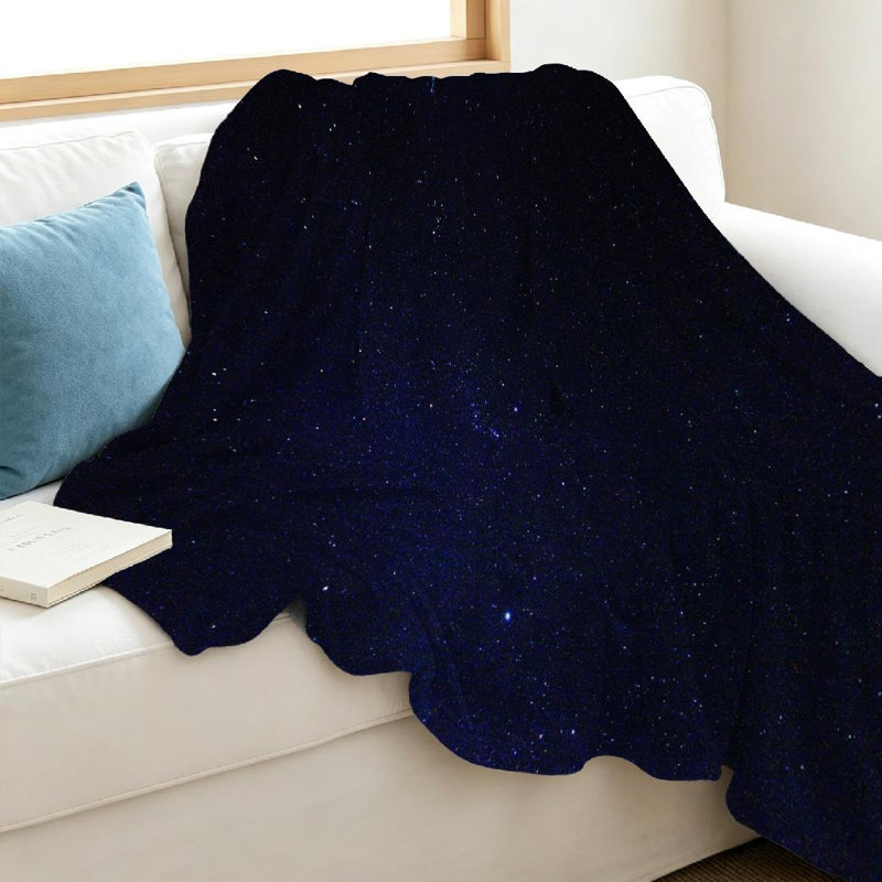 Jeté en flanelle bleue ultra douce, imprimé rectangle Constellation Night Sky, Jeté 40 po x 50 po