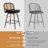 Upholstered Swivel Counter Stool With Rattan Backrest-106484830-106484829