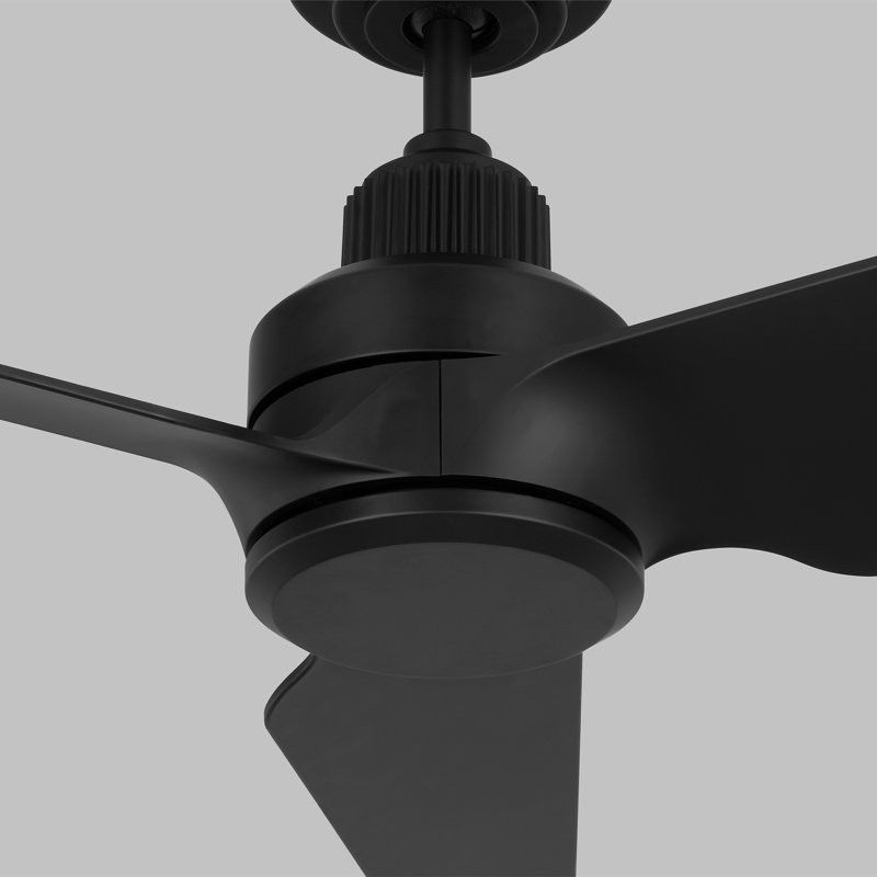 Smart LED Downrod Ceiling Fan, Midnight Black