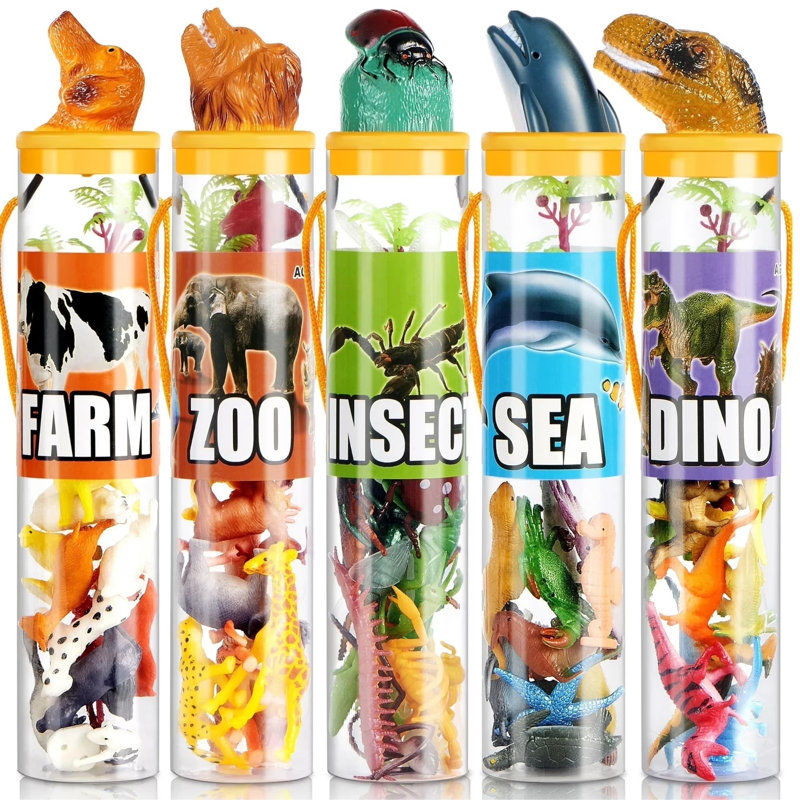 69Pcs Small Animal Figures, Assorted Mini Plastic Animal Toy, Tiny Little Animals for Sensory Bin, Birthday Party Favour for Kids Toddler Aged 3-8