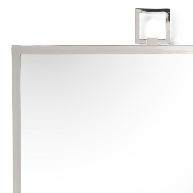 Flat Metal Lighted Wall Mirror, Silver