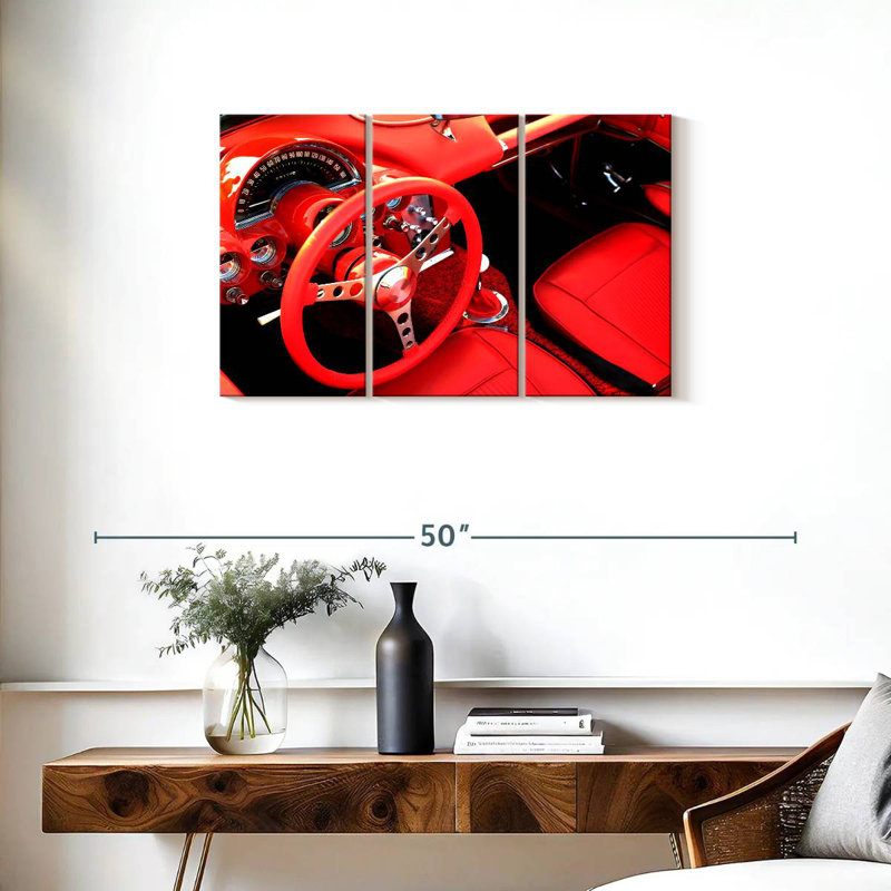 Mehar Sports Car Red Interior, 20" H x 33" W