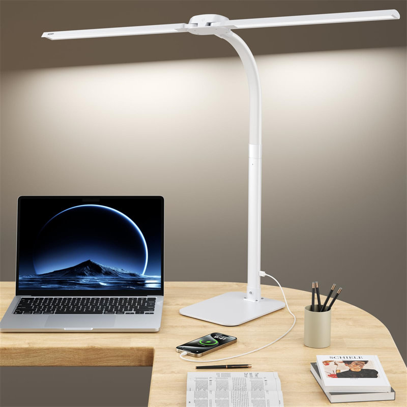 Metal Piano Lamp, White