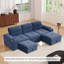 Canapé modulaire moderne en forme de L, canapé Cloud de 105 pouces, dossier réglable, tissu en coton confortable à 4 places avec repose-pieds mobile-403761068