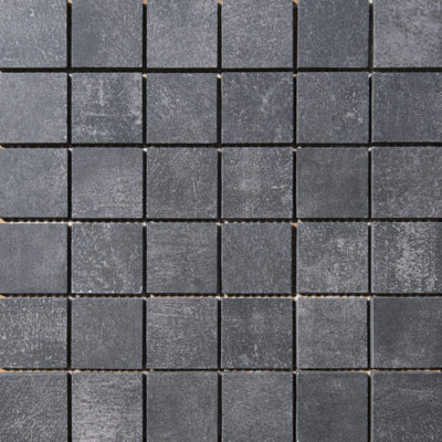 Carreau de mosaïque noir en porcelaine 2 x 2