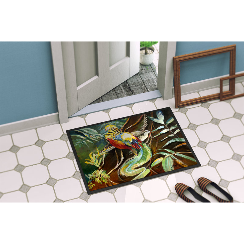 Paillasson d’intérieur antidérapant mandarine, Rectangle 2 pi x 3 pi