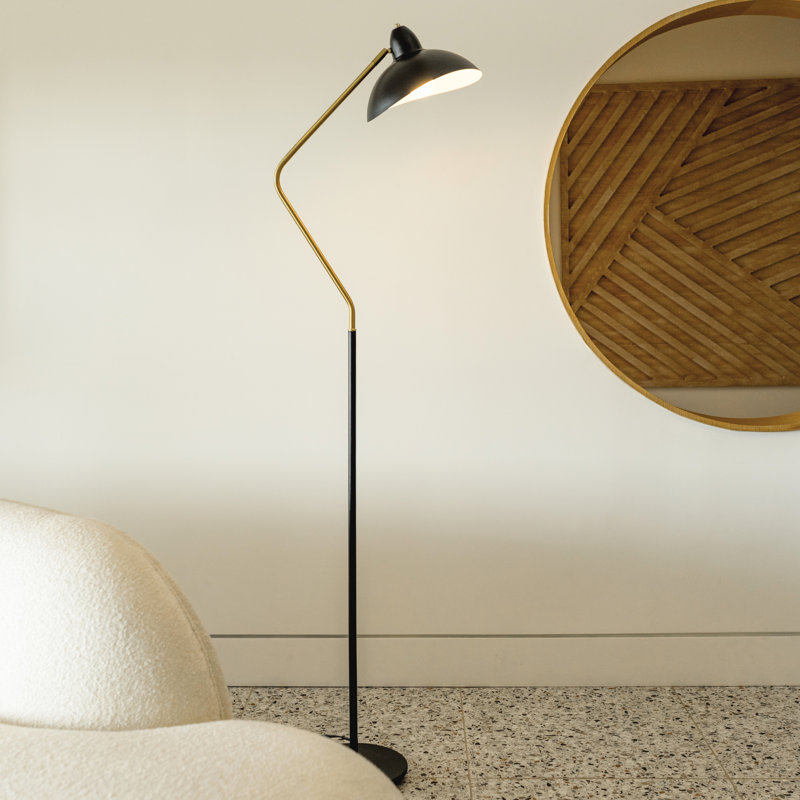 Arcadian Swoop Adjustable Black LED Floor Lamp for Kids