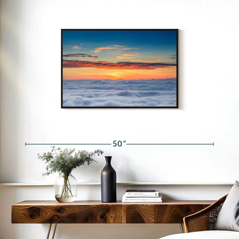 Sunscape Cloudscape, Cadre flottant noir, 31 po x 21 po