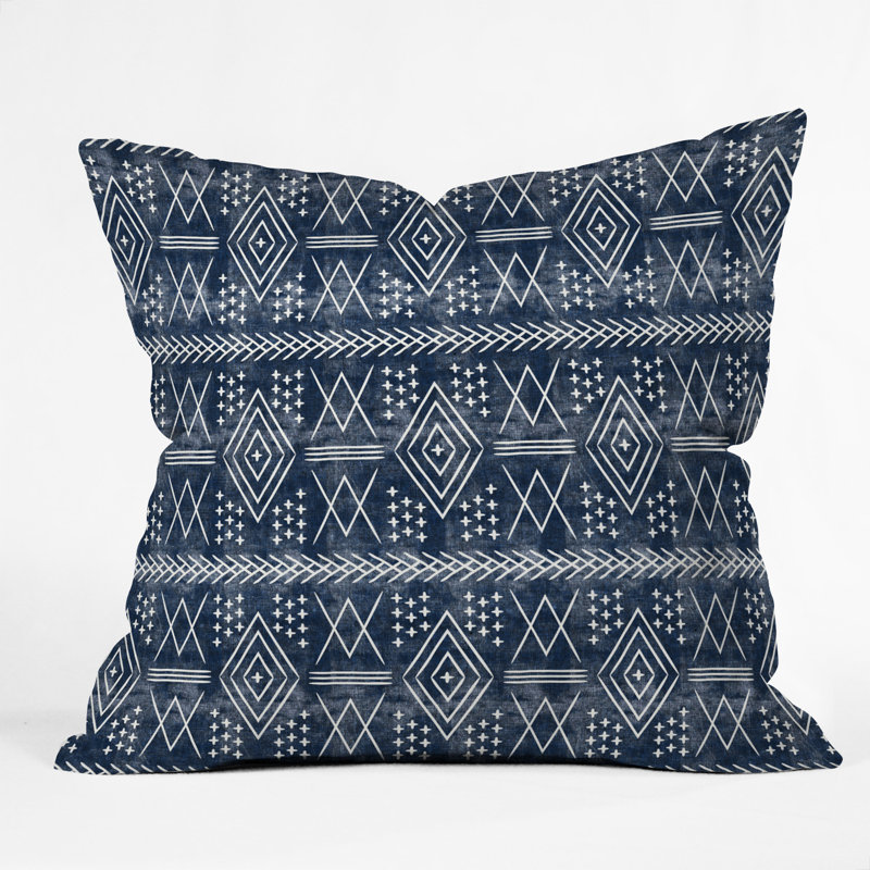 Coussin décoratif en forme de petites flèches à motif co rétro, 20 po x 20 po, Bleu marine