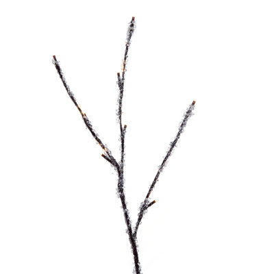  6' Brown Icy Sugar Glitter Twig Tree 128WW LED. Brown Icy Sugar and Iridescent Glitter Twig Tree with 128 Warm White LED 3mm Wide Angle LED Lights