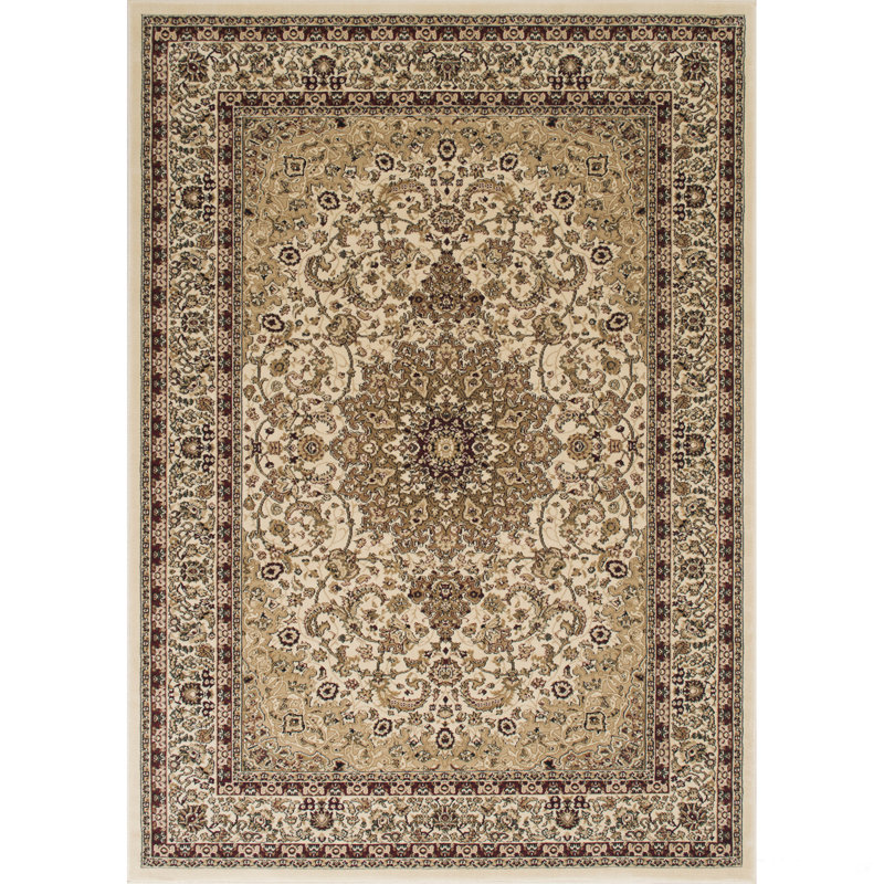 Tapis oriental en polypropylène ivoire 9 pi x 11 pi 6 po Alarah