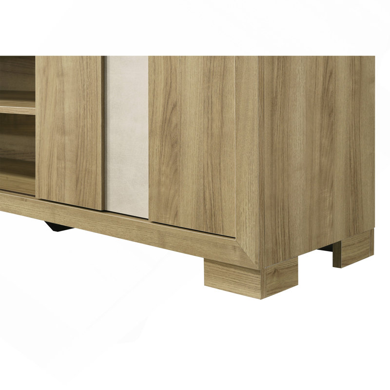 Contemporary TV Stand With Open Shelf For Living Room, Driftwood