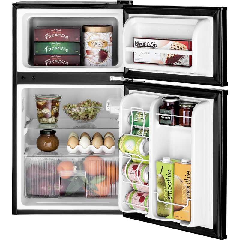 GE® ENERGY STAR® Double-Door Compact Refrigerator, Black