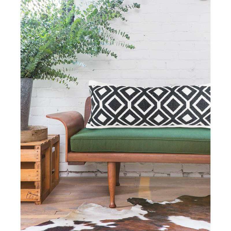 Coussin décoratif surdimensionné Eclectic, Housse de coussin seulement - sans coussin, Noir / blanc géométrique 3