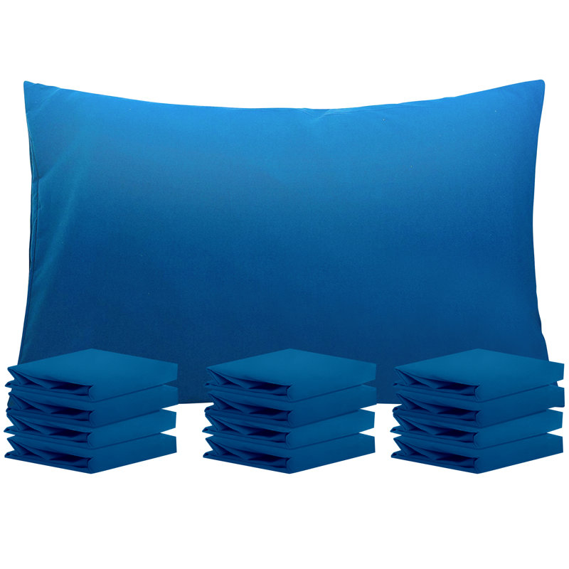  Housse de coussin en microfibre, Taies d'oreiller pour grand lit, Bleu royal