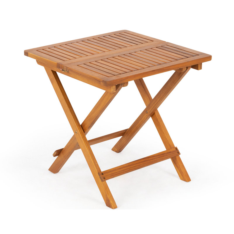 Table bistro d'extérieur en acacia Legolas, L 19,5 po x L 19,5 po x H 19,5 po