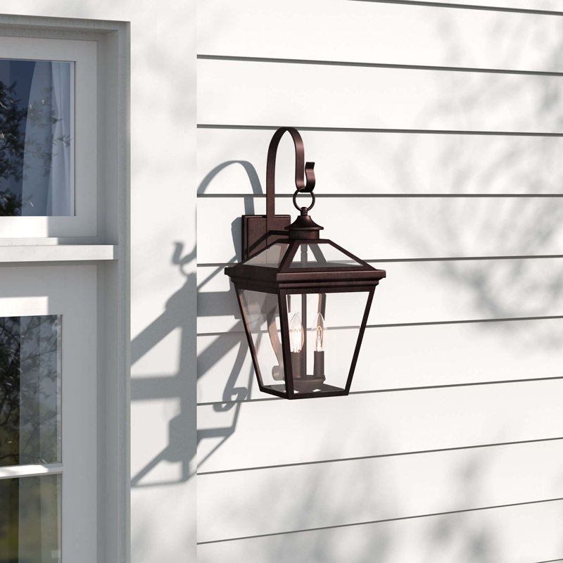 Manwe 3-Bulb 19'' H Outdoor Wall Lantern in English Bronze, English Bronze