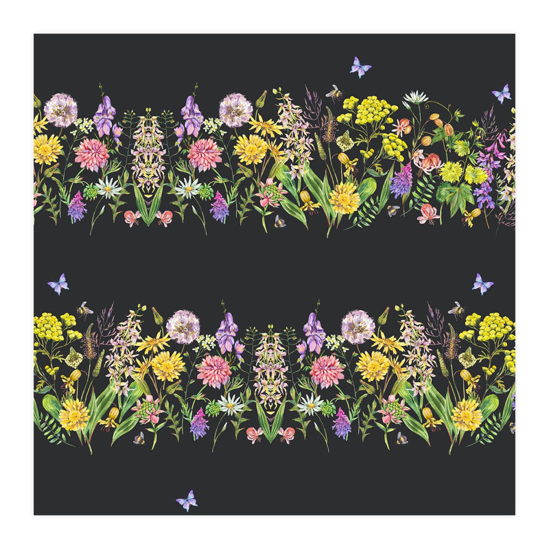 Bordure florale pelez et collez, L 72 po x l 72 po