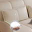 Canapé-lit modulaire en similicuir blanc crème avec rangement-854349535