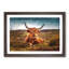 A Resting Highland Cow in Abstract - Picture Frame Painting Print-55629028-55629029