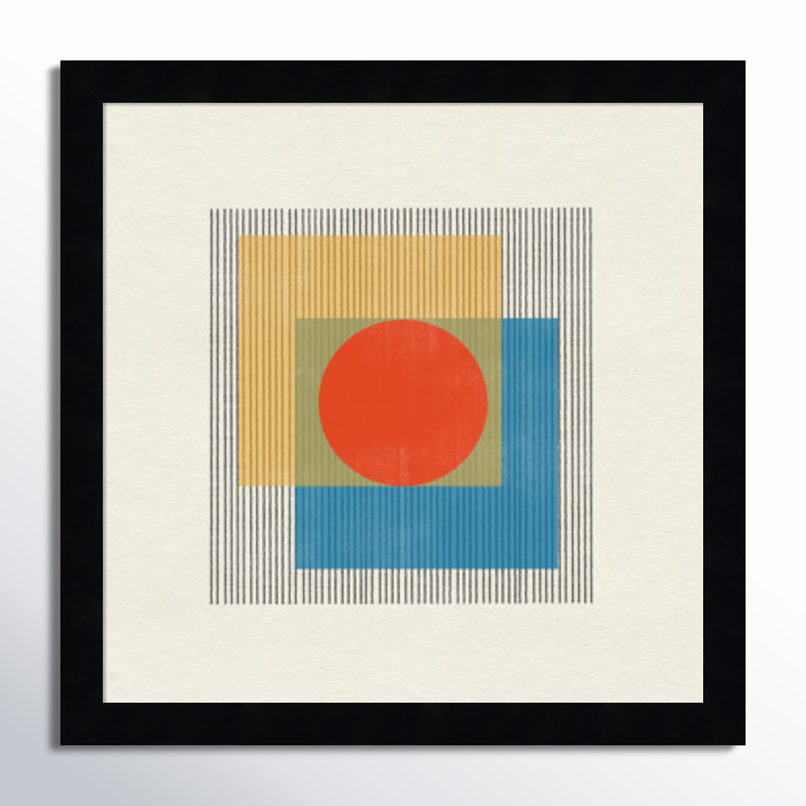 Midcentury Modern Object No 3 Print, 13" H x 13" W x 1" D, Black
