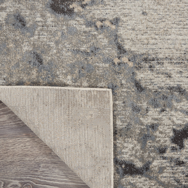Tapis gris / ivoire à motif abstrait Elinor, Rectangle 3 pi x 5 pi