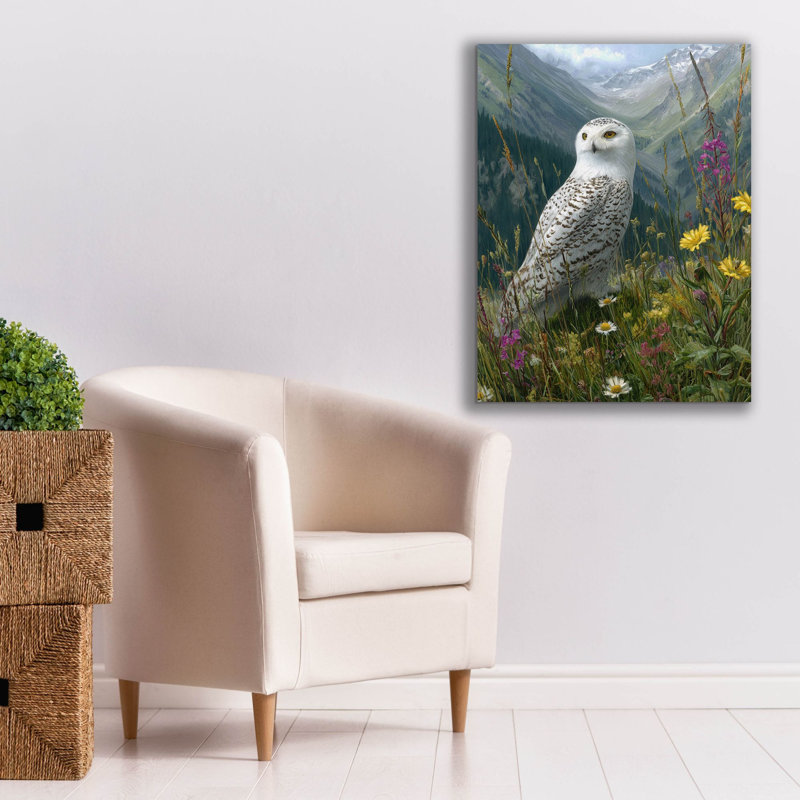  «Spring Owl 2» par Ann Klee, art mural sur toile, 26 po x 34 po, H 34 po x l 26 po
