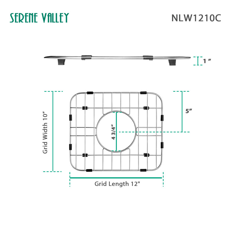 12.09-in x 10.12-in Center Drain Stainless Steel Sink Protector