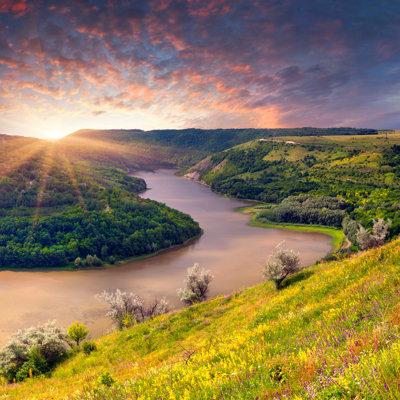 «Dramatic Summer Sunrise» par Andrew_Mayovskyy - photographie sur toile tendue