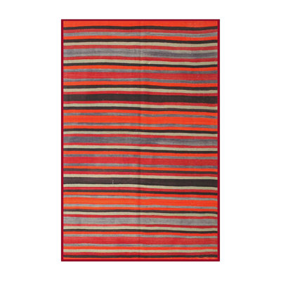 Tapis rayé rouge