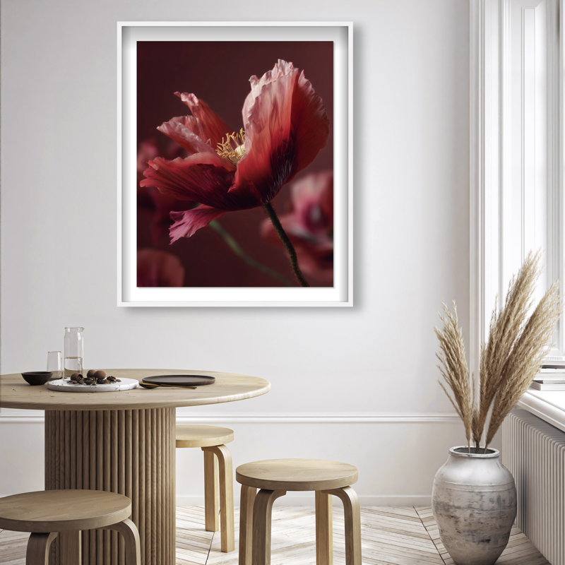 Merlot Blush Blossom II Framed Graphic Art, 25.5"H x 21.5"W, White Shadowbox