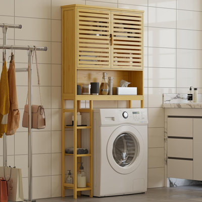 Armoire de rangement au-dessus de la toilette avec tablettes réglables et conception anti-basculement