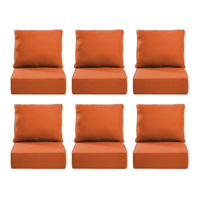 Outdoor Cushions For Patio Furniture,Outdoor Seat Cushion Set 24 X 24 X 6 Inch,Waterproof & Fade Resistant Outdoor Chair Cushions,Deep Patio Chair Cushion With Removable Cover