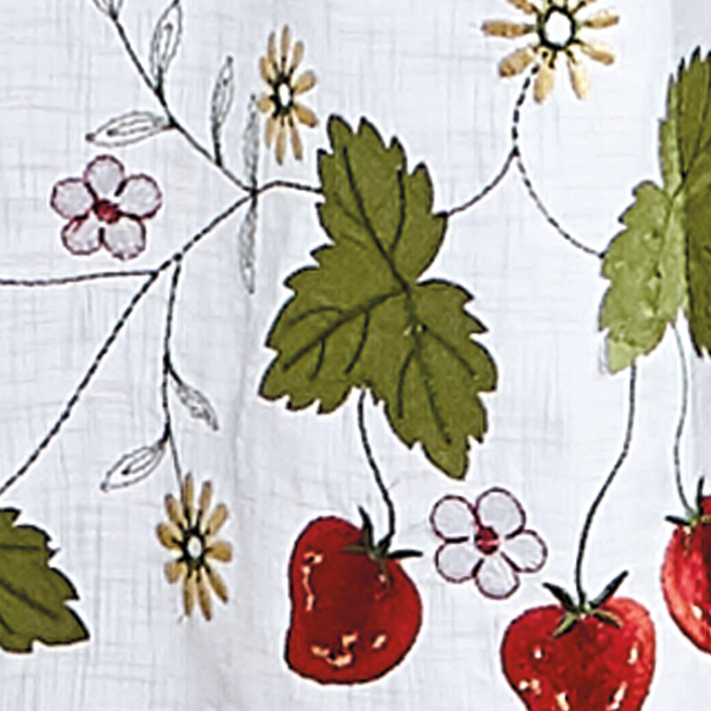 Rydel Floral Tailored 56'' W Cafe Curtain in Red, 56" W x 36" L
