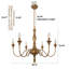 Lustre classique / traditionnel à 6 lumières à intensité variable