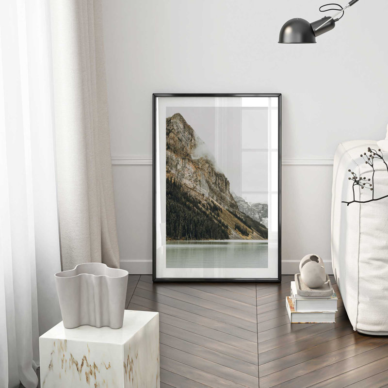 Mystic Mountain View I Print, Cadre noir satiné, H 11 po x l 9 po x P 1,25 po
