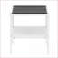 Ensemble de 2 tables basses modernes en verre trempé gris - plateau facile à nettoyer Couche de rangement pour le salon-493807029