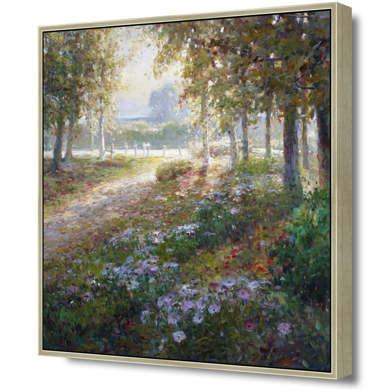 Autumn Morning Walk Print, 47" H x 47" W, Brown