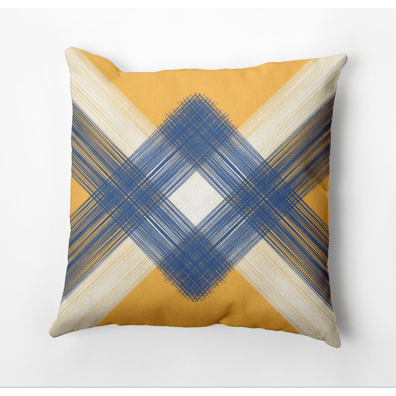 Housse de coussin carrée d’extérieur String art, 20 po x 20 po, Jaune