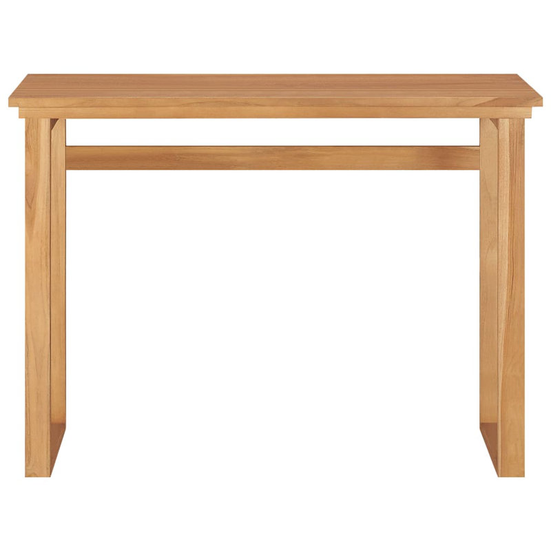 Desk Console Table Computer Desk Home Office Study Desk Solid Wood Teak, 29.5" H x 39.3" W x 17.7" D, Brown