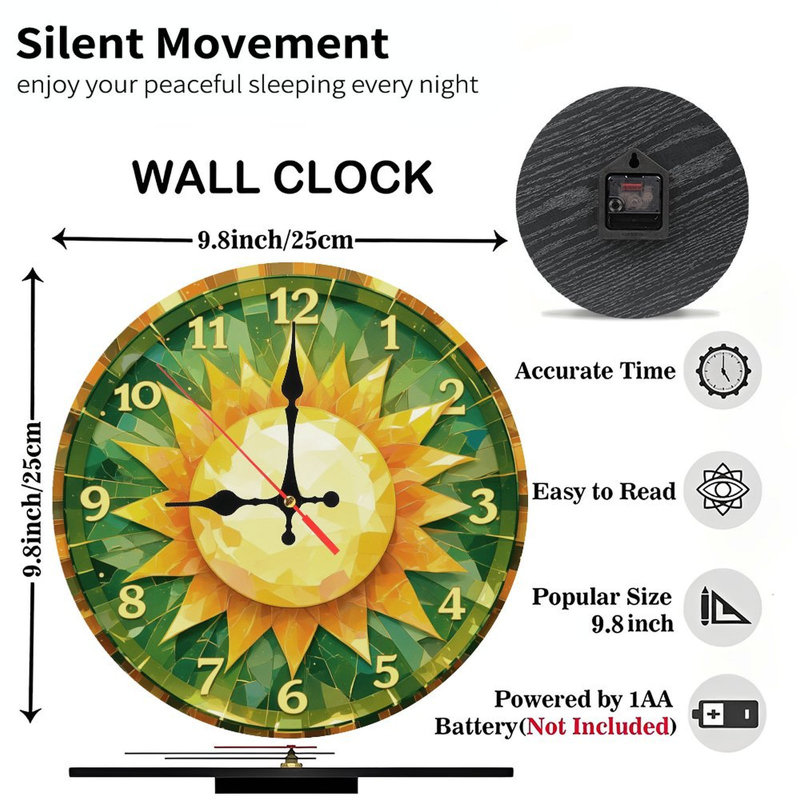 Horloge soleil vitrail